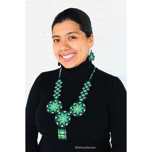 Mexican Beaded Necklace. Mexican Necklace. Huichol Necklace. Colorful Huichol Ne